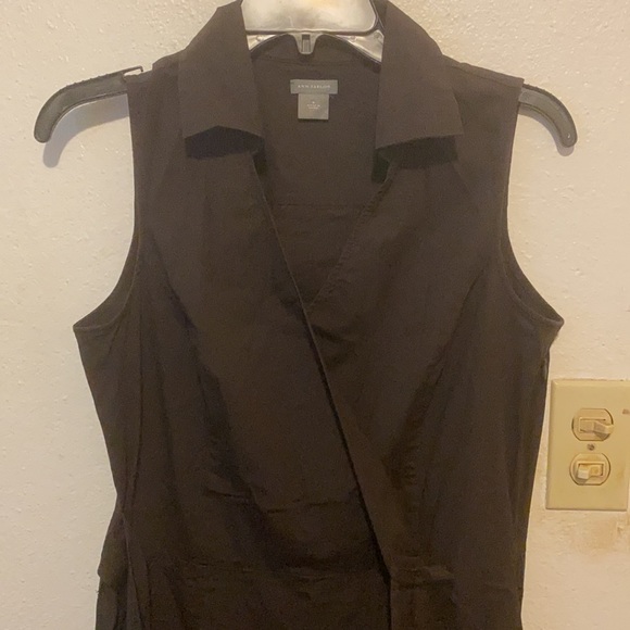 Ann Taylor Chocolate Brown Faux Wrap Dress (6) - Picture 2 of 5